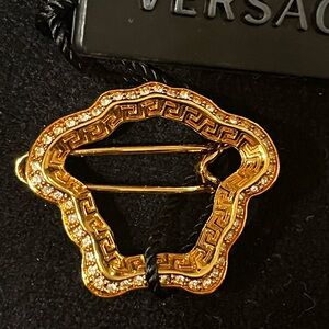 Versace Gold Hair Pin With Crystals